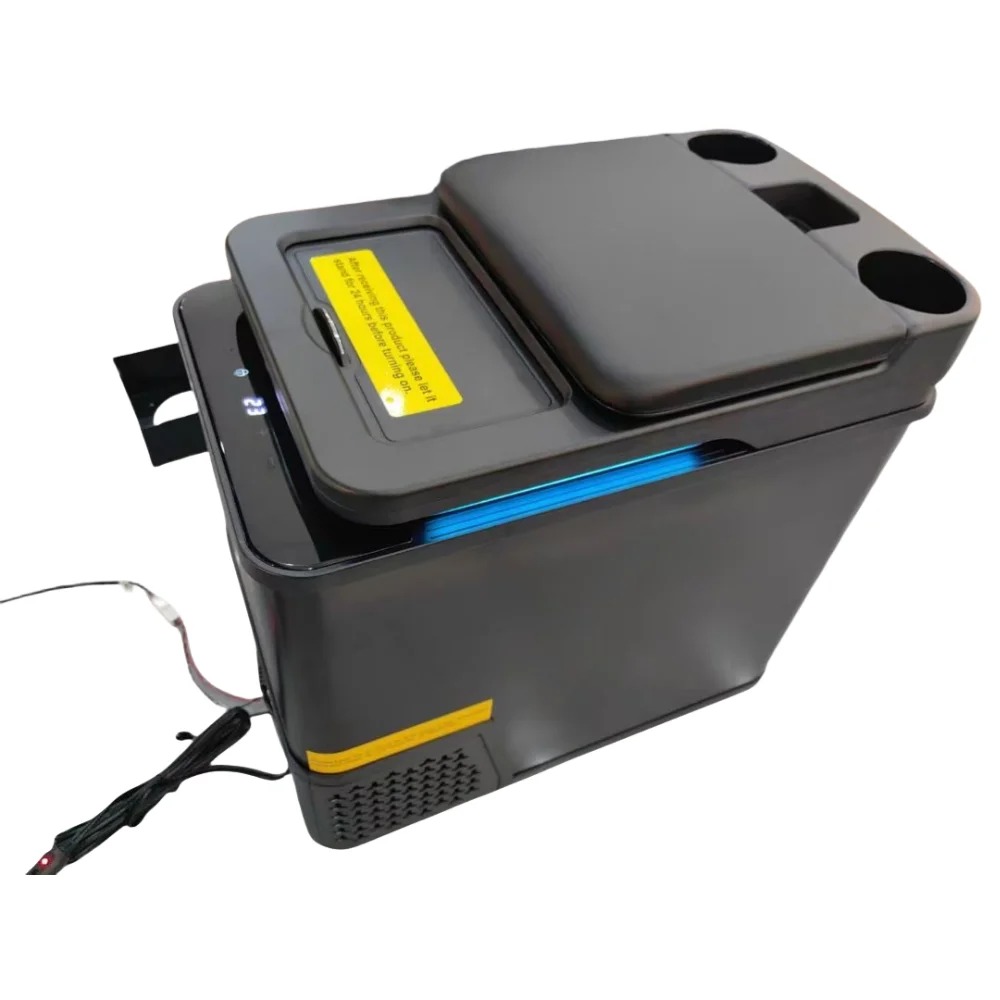 Sprinter Armrest Ice Maker with Compressor Freezer Portable Plastic 12V Mini Fridge for Car